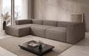 Designer corner sofa Lesley in genuine leather