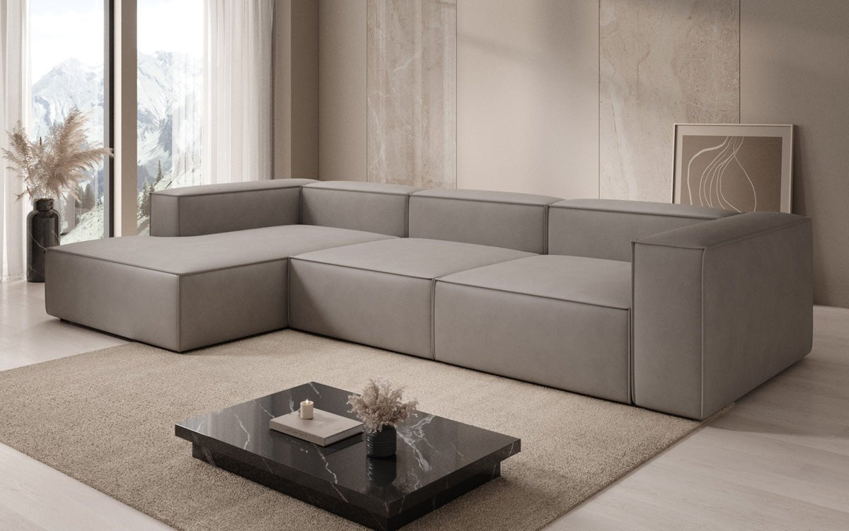 Designer Sofa Lesley L in Genuine Leather