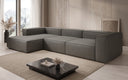 Designer corner sofa Lesley in genuine leather