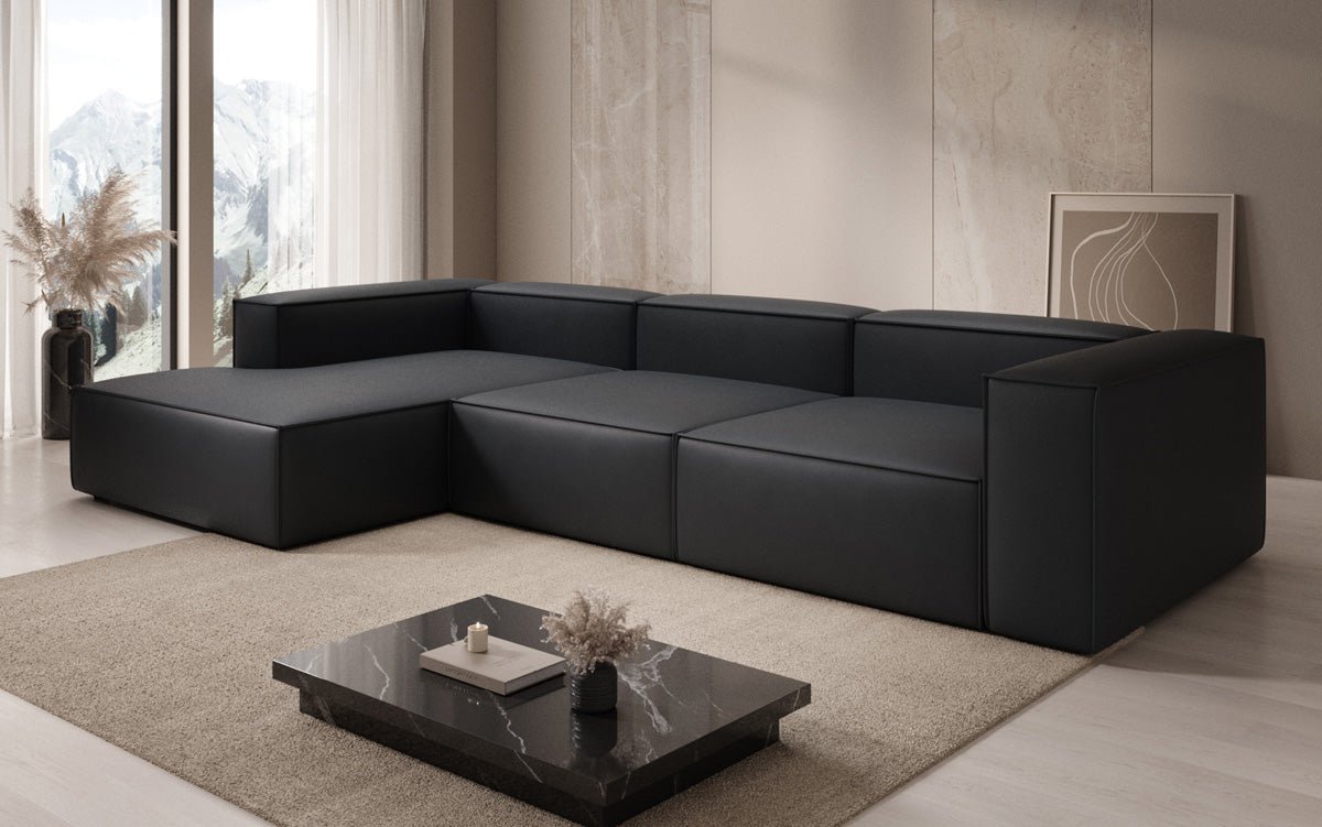 Designer Sofa Lesley L in Genuine Leather