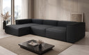 Designer corner sofa Lesley in genuine leather