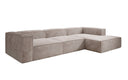 Designer corner sofa Lesley in Corduroy