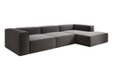 Designer corner sofa Lesley in textured fabric