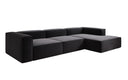 Designer corner sofa Lesley in textured fabric