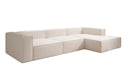 Designer corner sofa Lesley in textured fabric