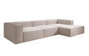 Designer corner sofa Lesley in textured fabric