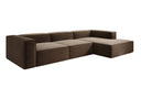 Designer corner sofa Lesley in textured fabric