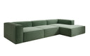 Designer corner sofa Lesley in textured fabric