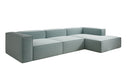 Designer corner sofa Lesley in textured fabric
