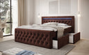 Boxspringbett Menzogna Samt mit LED und Stauraum (2 Schubladen)