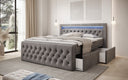 Boxspringbett Menzogna Samt mit LED und Stauraum (2 Schubladen)