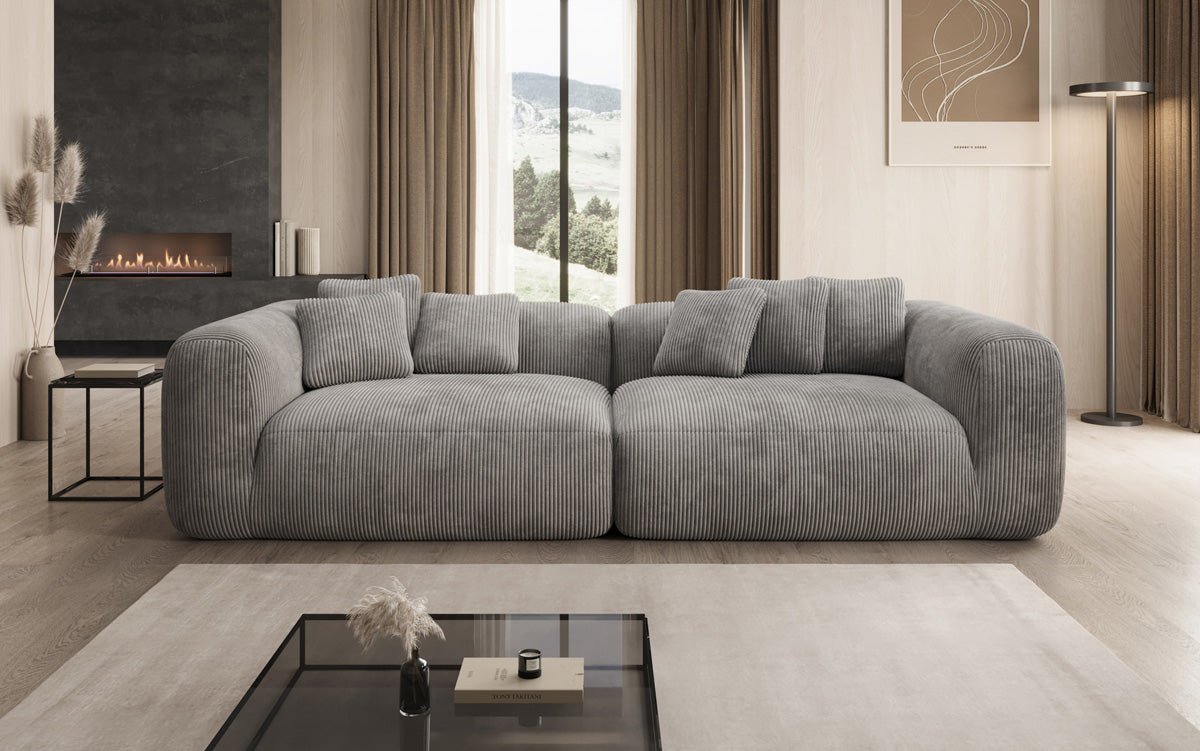 Designer Sofa Tully 3-Seater in Corduroy (Ultra Comfortable)