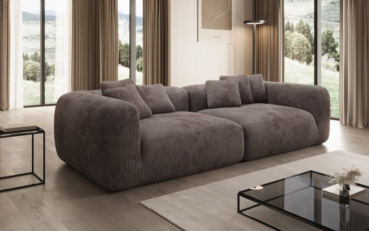 Designer Sofa Tully 3-Seater in Corduroy (Ultra Comfortable)