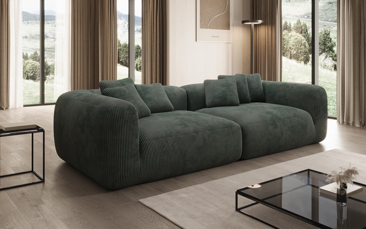 Designer Sofa Tully 3-Seater in Corduroy (Ultra Comfortable)