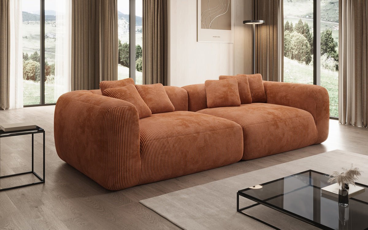 Designer Sofa Tully 3-Seater in Corduroy (Ultra Comfortable)