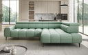 Designer Ecksofa Ceora mit elektrischer Schlaffunktion und verstellbarerer Rückenlehne in Echtleder