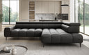 Designer Ecksofa Ceora mit elektrischer Schlaffunktion und verstellbarerer Rückenlehne in Echtleder