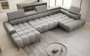 Designer Sofa Ceora U mit elektrischer Schlaffunktion und verstellbarerer Rückenlehne in Echtleder