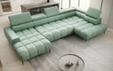 Designer Sofa Ceora U mit elektrischer Schlaffunktion und verstellbarerer Rückenlehne in Echtleder