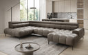 Designer Sofa Ceora U mit elektrischer Schlaffunktion und verstellbarerer Rückenlehne in Echtleder