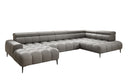 Designer Sofa Ceora U mit elektrischer Schlaffunktion und verstellbarerer Rückenlehne in Echtleder