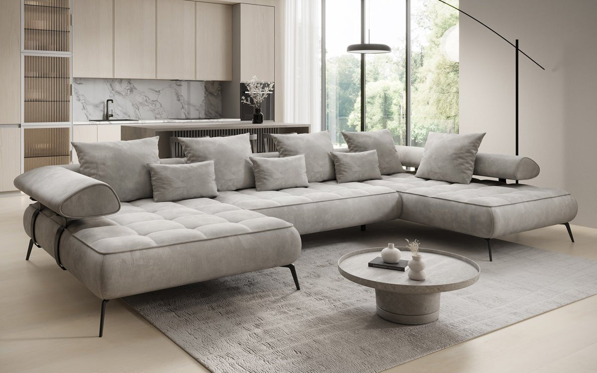 Designer U Sofa Sydney velvet with electric sleeping function