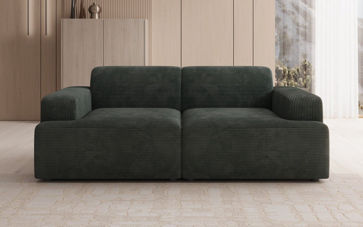 Designer 2-Seater Sofa Monza in Corduroy