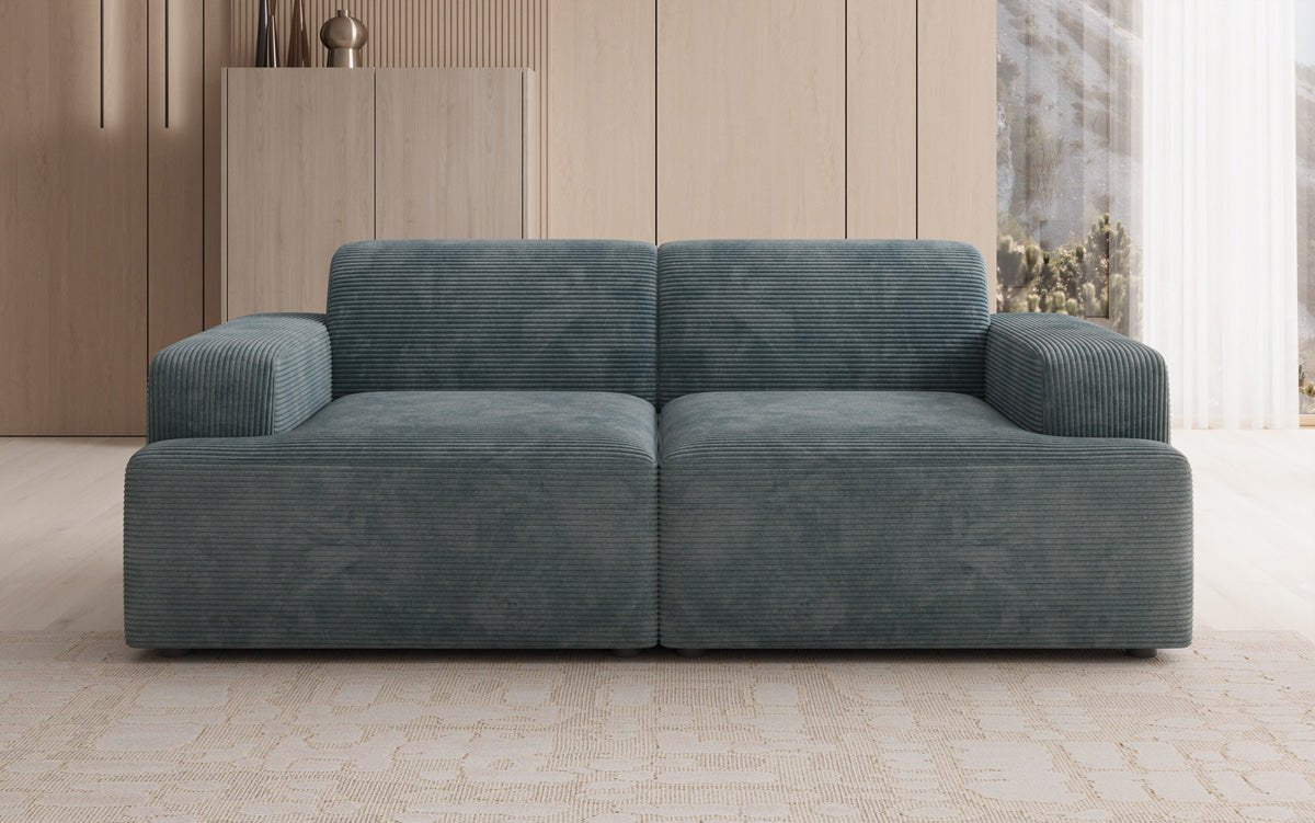 Designer 2-Seater Sofa Monza in Corduroy
