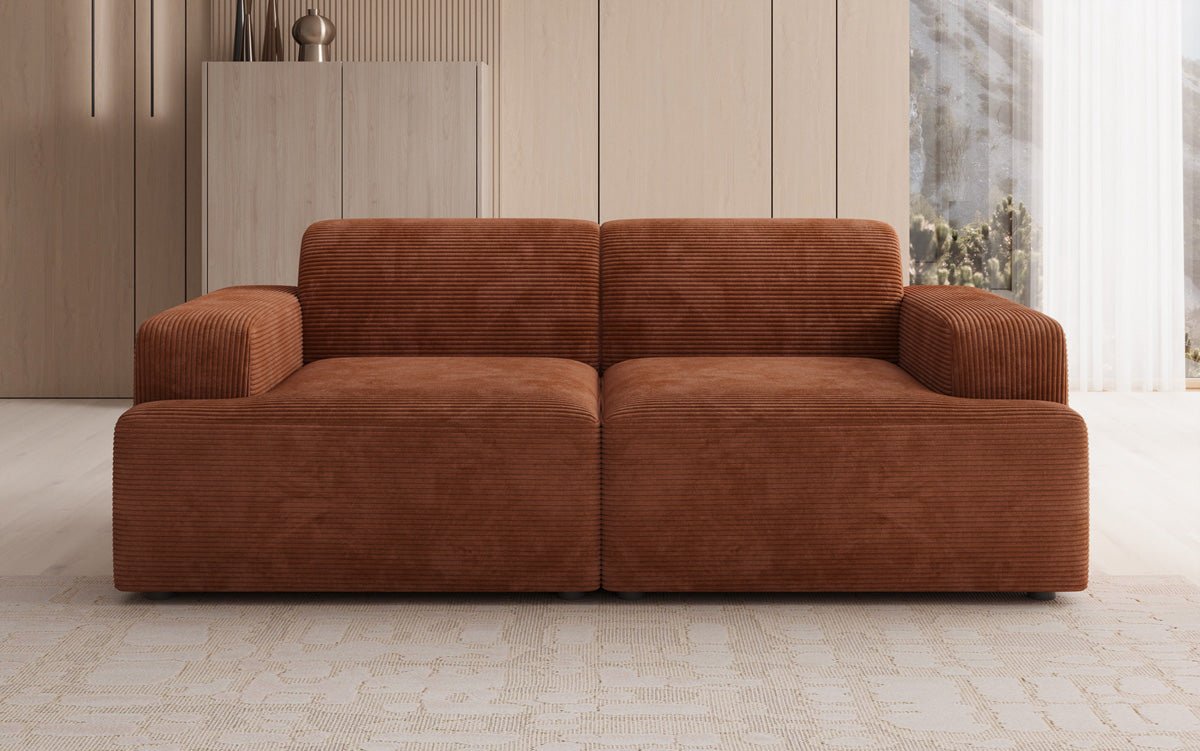 Designer 2-Seater Sofa Monza in Corduroy
