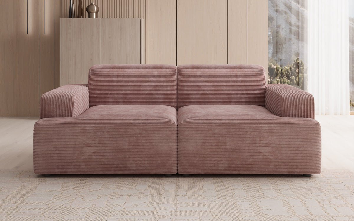 Designer 2-Seater Sofa Monza in Corduroy