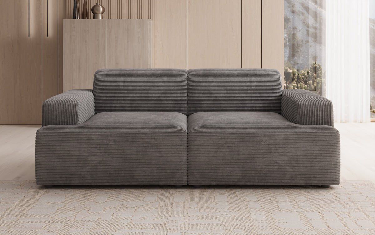 Designer 2-Seater Sofa Monza in Corduroy