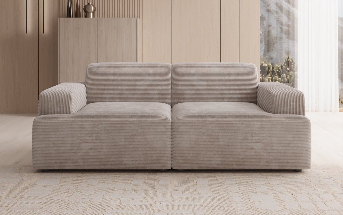 Designer 2-Seater Sofa Monza in Corduroy