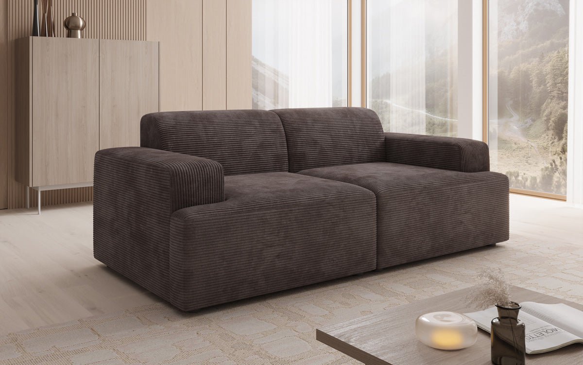 Designer 2-Seater Sofa Monza in Corduroy