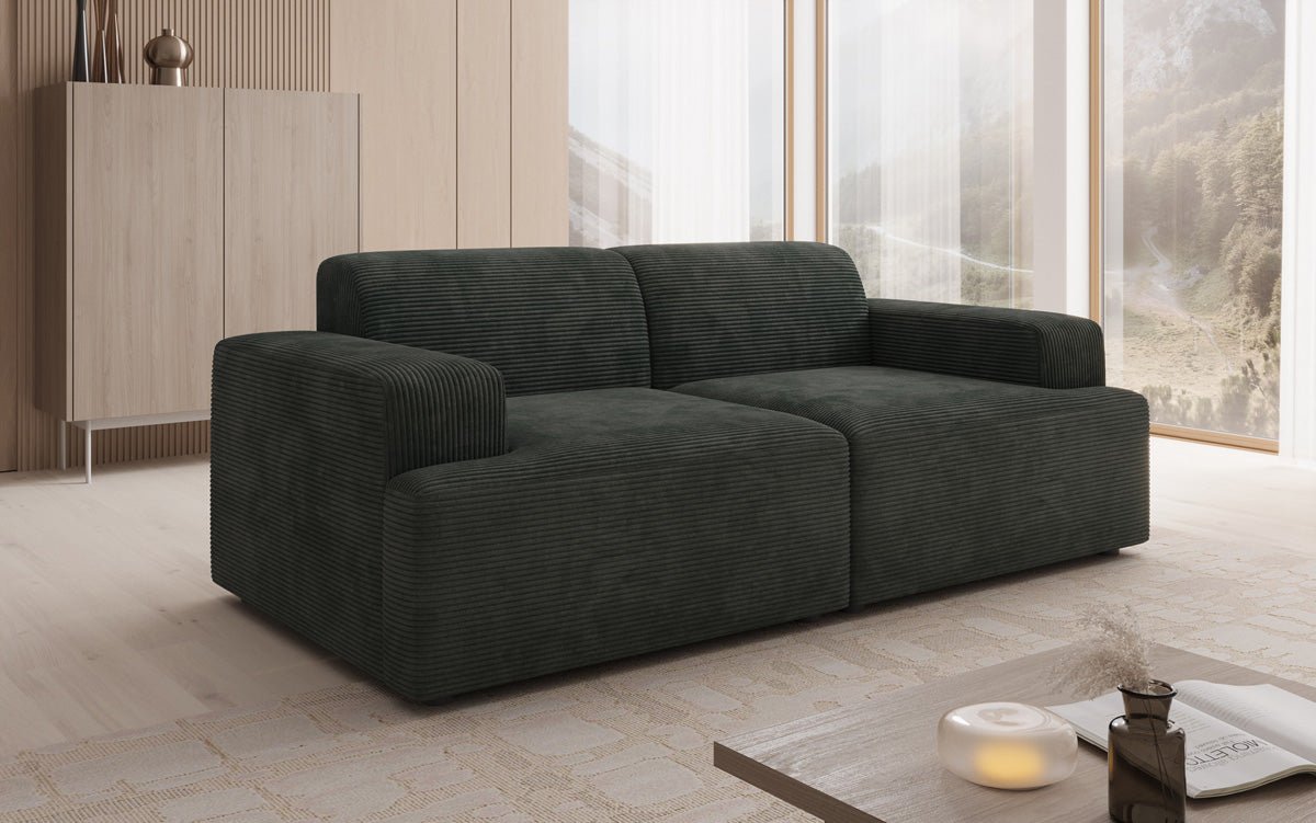 Designer 2-Seater Sofa Monza in Corduroy