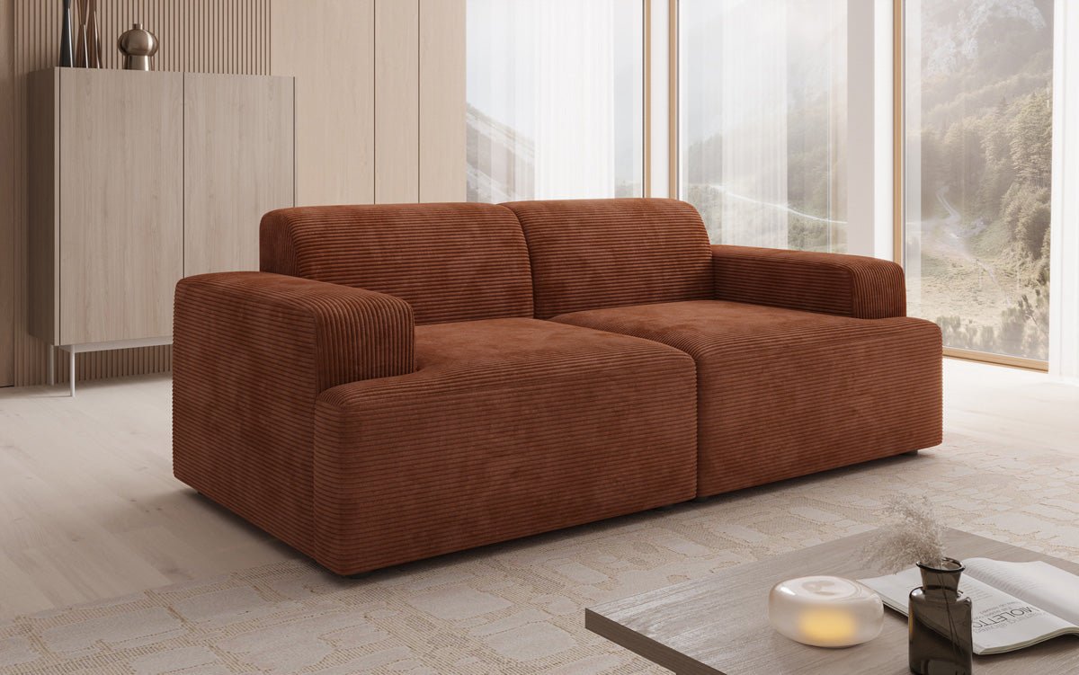 Designer 2-Seater Sofa Monza in Corduroy