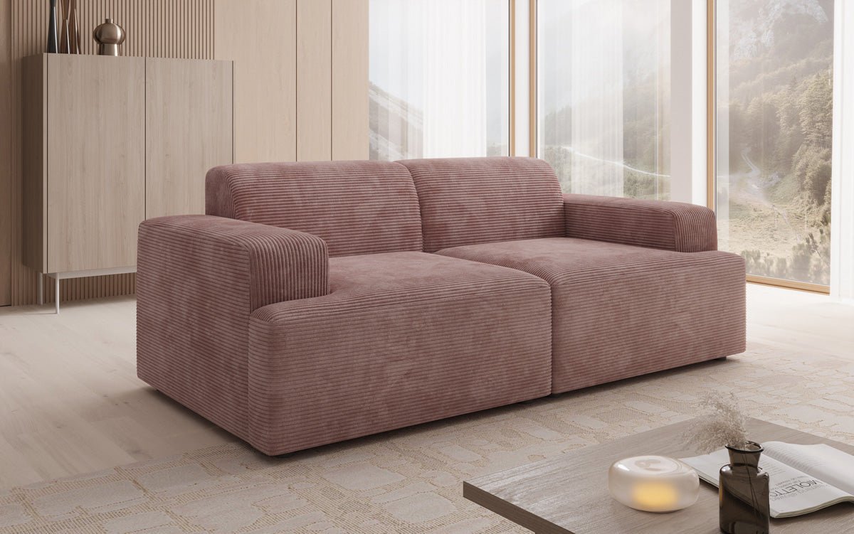 Designer 2-Seater Sofa Monza in Corduroy