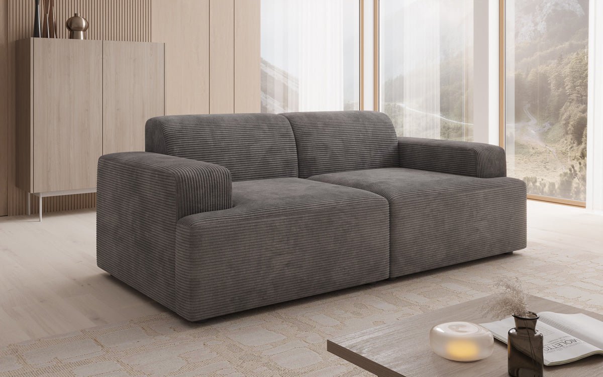 Designer 2-Seater Sofa Monza in Corduroy