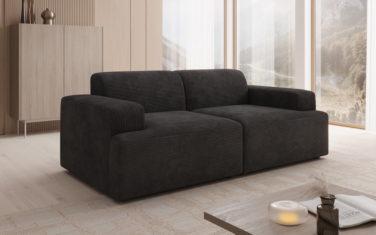 Designer 2-Seater Sofa Monza in Corduroy