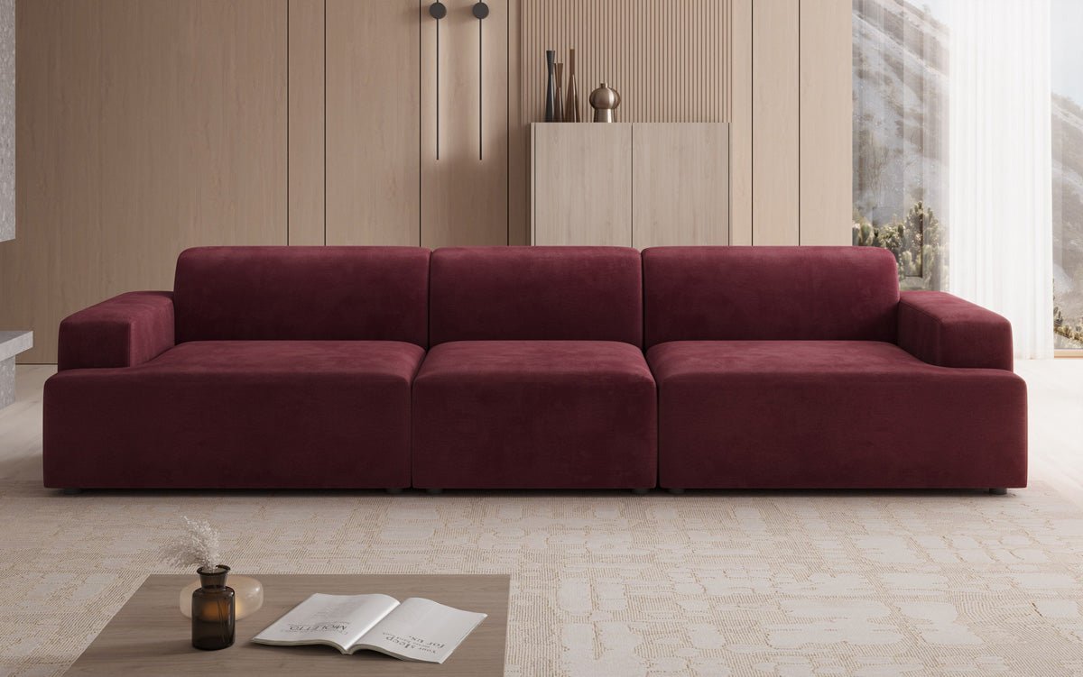 Designer Sofa Monza 3 Seater XXL in Velvet