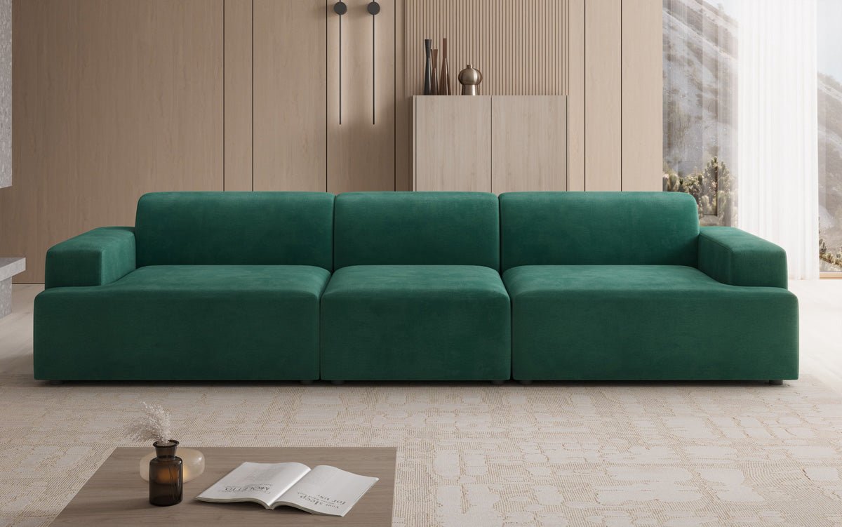 Designer Sofa Monza 3 Seater XXL in Velvet