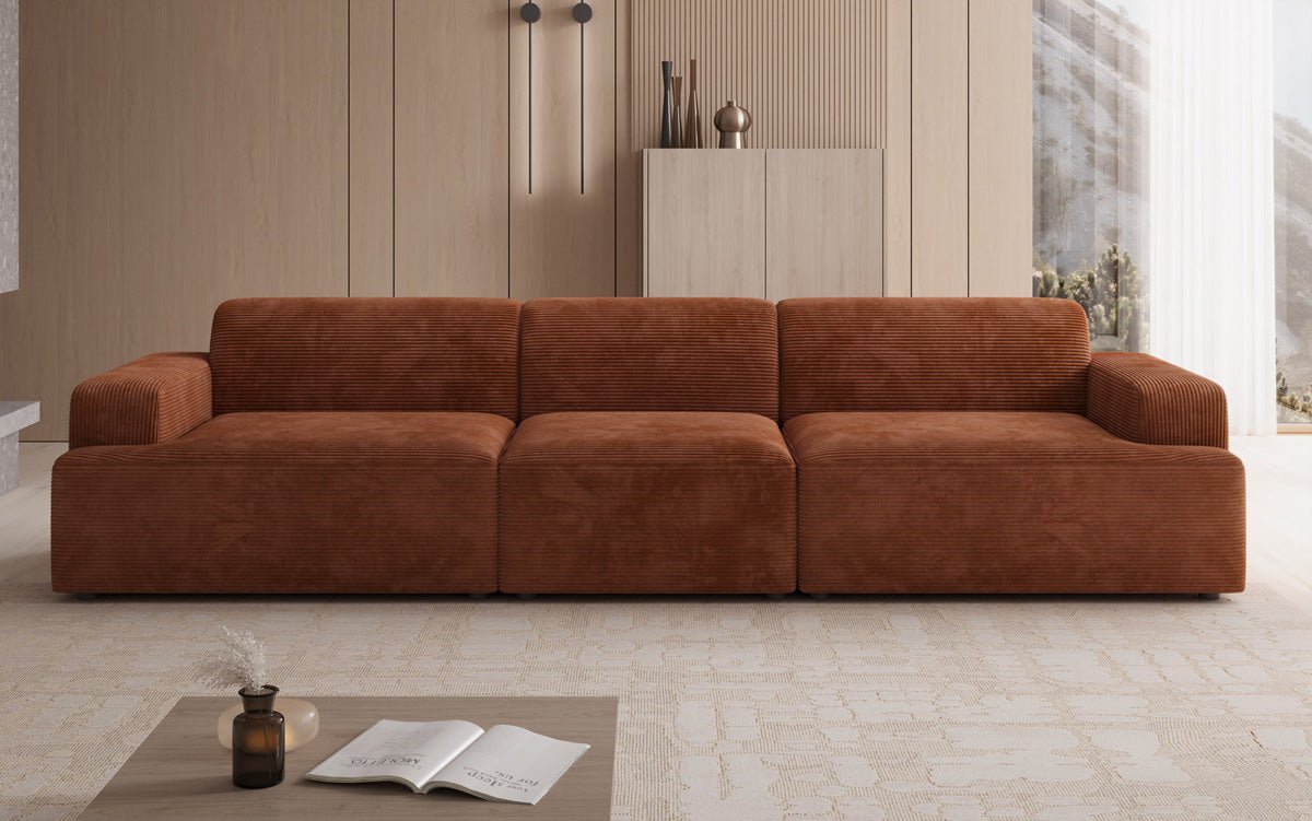 Designer Sofa Monza 3 Seater XXL in Corduroy