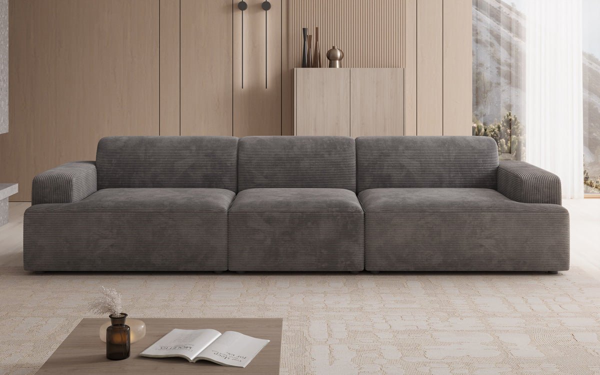 Designer Sofa Monza 3 Seater XXL in Corduroy