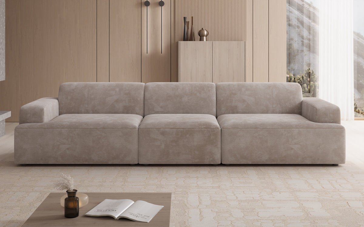 Designer Sofa Monza 3 Seater XXL in Corduroy