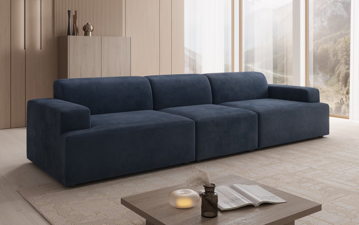 Designer Sofa Monza 3 Seater XXL in Velvet