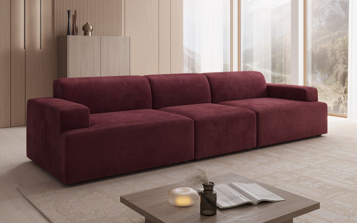 Designer Sofa Monza 3 Seater XXL in Velvet