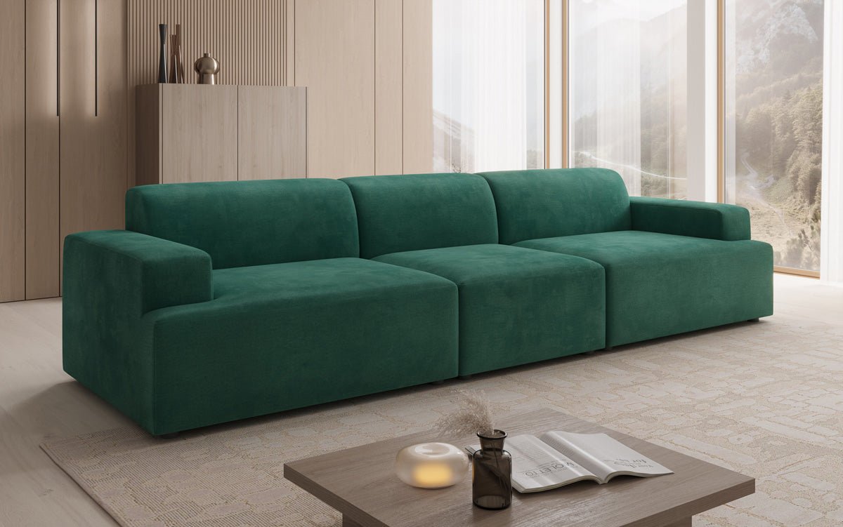Designer Sofa Monza 3 Seater XXL in Velvet