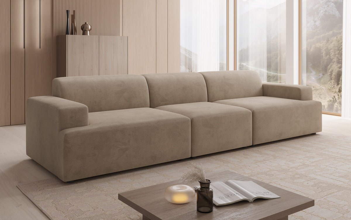 Designer Sofa Monza 3 Seater XXL in Velvet