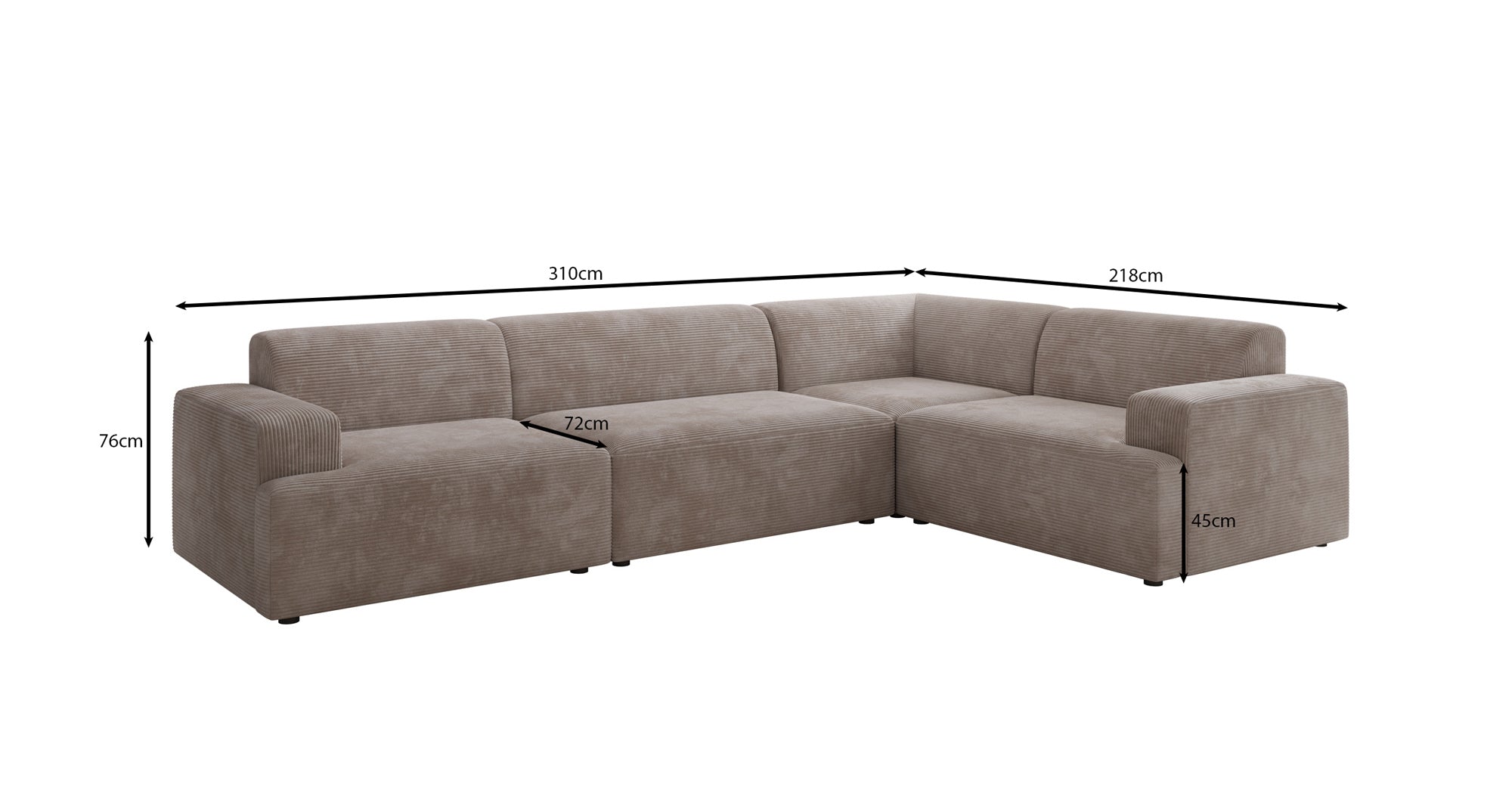 Designer Sofa Monza Wohnlandschaft L in Cord
