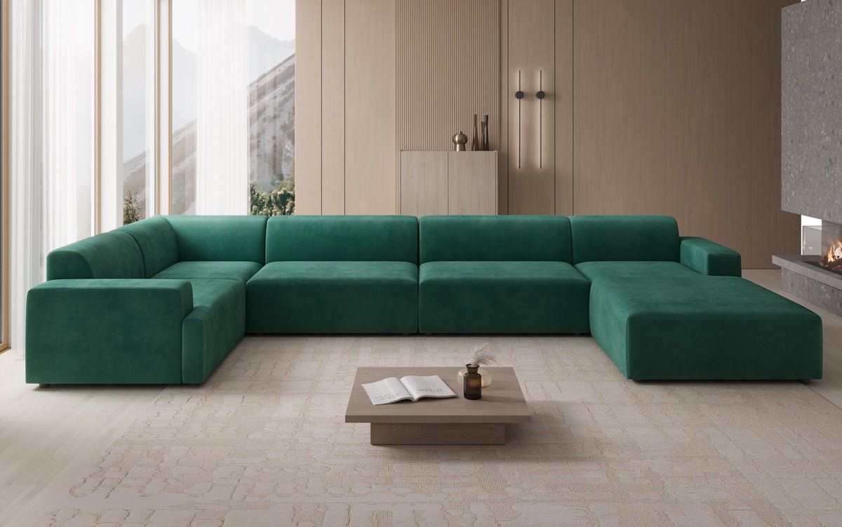 Designer Sofa Monza U XXL in Velvet