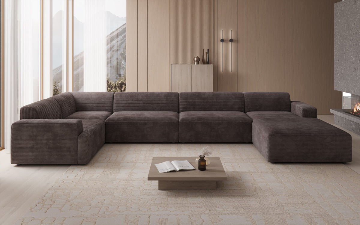 Designer Sofa Monza U XXL in Corduroy